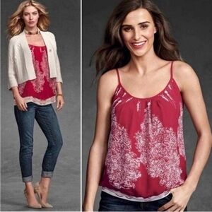 Cabi Township Camisole Style #162 Red Heart Feminine Tank Adjustable Straps M